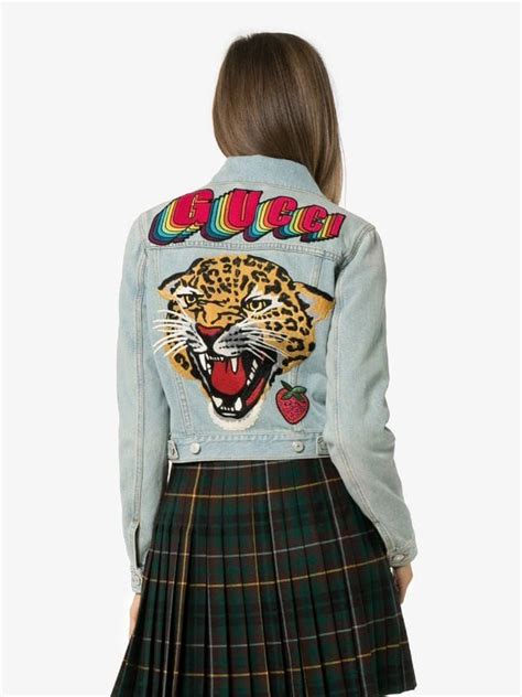 gucci patch jean jacket|farfetch Gucci denim jacket.